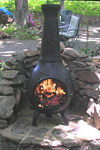 Blue Rooster Charcoal Dragonfly Aluminum Chiminea