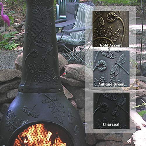 Blue Rooster Charcoal Dragonfly Aluminum Chiminea