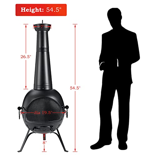 SINGLYFIRE Prairie Fire Outdoor Iron Chiminea