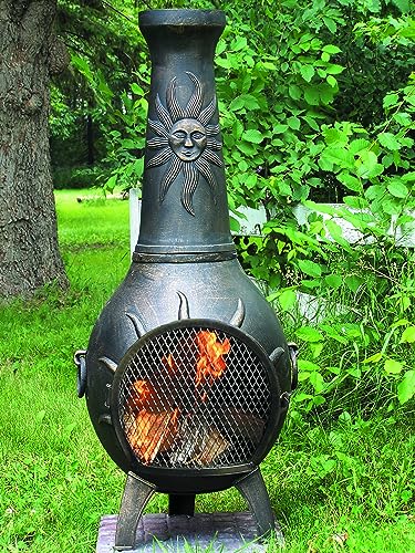 Blue Rooster Sun Stack Outdoor Wood Burning Chiminea