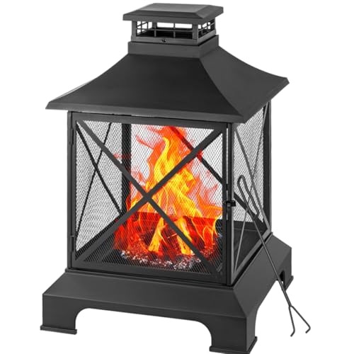 EcoNook 42" Metal Wood Burning Chiminea Fire Pit