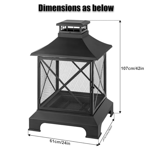 EcoNook 42" Metal Wood Burning Chiminea Fire Pit