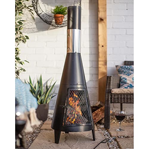 Tall Outdoor Wood Burning Chiminea Fire Pit