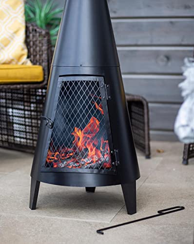 Tall Outdoor Wood Burning Chiminea Fire Pit