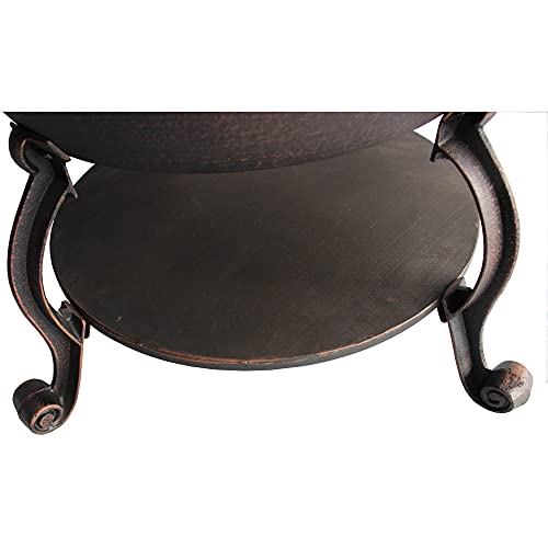 Small Antique Bronze Chiminea Outdoor Fireplace with Cover