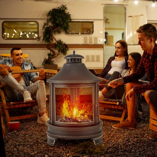 Giantex 30" Outdoor Fire Pit & Grill Combo