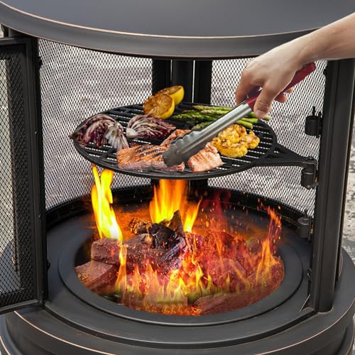 Giantex 30" Outdoor Fire Pit & Grill Combo