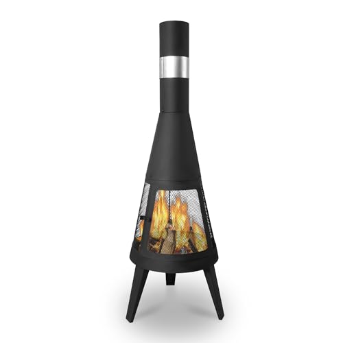 Clarfey Outdoor Metal Wood Burning Chiminea Fire Pit