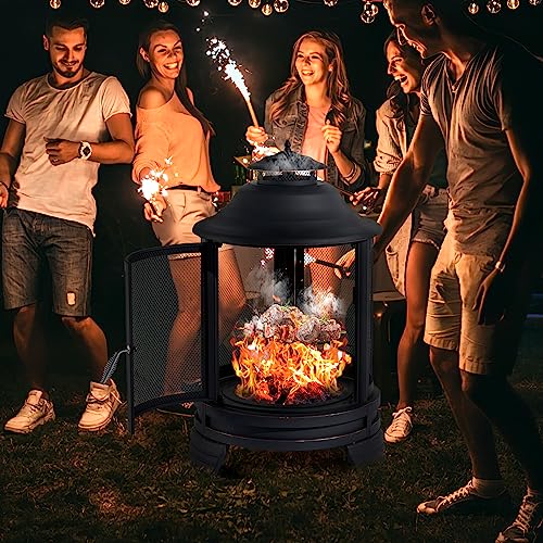 Aoxun 2-in-1 Outdoor Fire Pit Chiminea