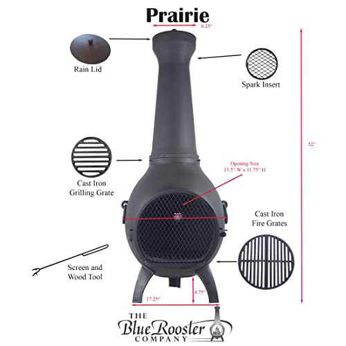 Blue Rooster Prairie Chiminea Outdoor Firepit