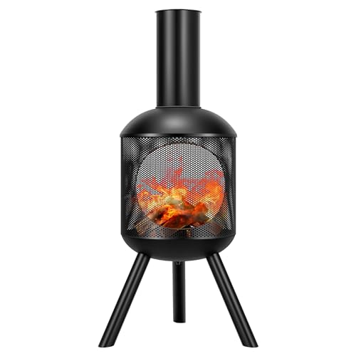 VIVOHOME 46" Outdoor Steel Wood Burning Chiminea