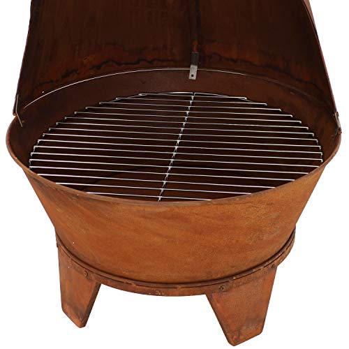 Rustic 6-Foot Mexican-Style Steel Chiminea