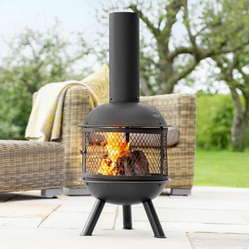 Harrier Steel Chiminea Fire Pit for Outdoors