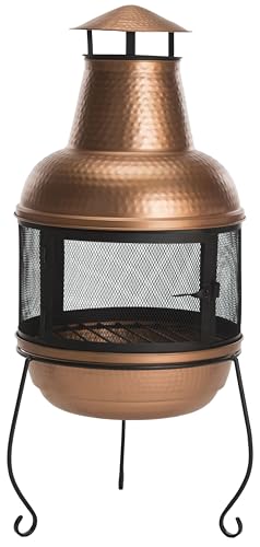 Lima Copper and Black Outdoor Chiminea