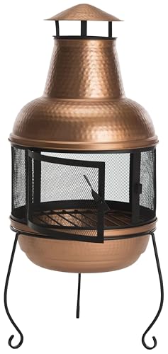 Lima Copper and Black Outdoor Chiminea