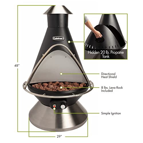 Cuisinart Propane Fire Pit Chimenea with Safety Switch