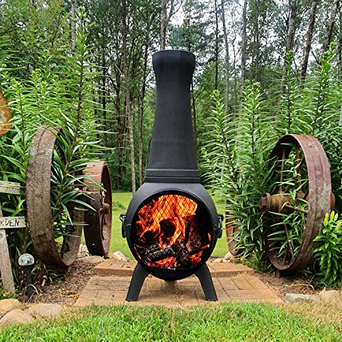 Blue Rooster Prairie Fire Outdoor Wood Burning Chiminea