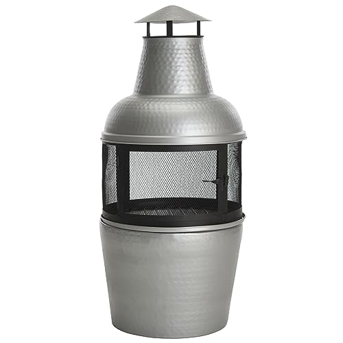 Safavieh Cartagena Silver and Black Outdoor Chiminea