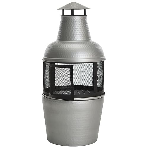 Safavieh Cartagena Silver and Black Outdoor Chiminea