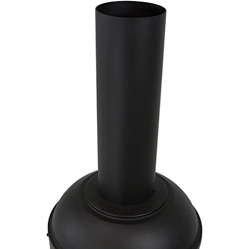 Sunnydaze 5-Foot Black Steel Modern Chiminea