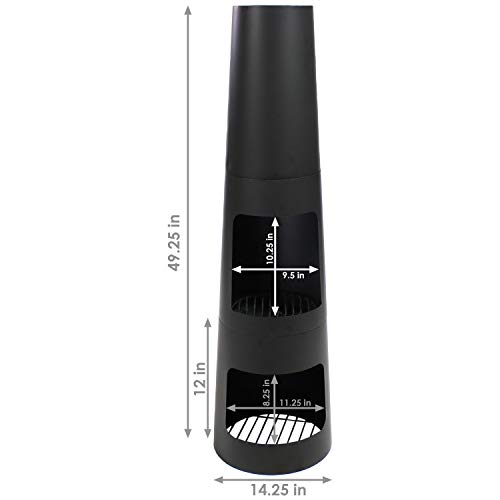 Sunnydaze 49-Inch Heavy-Duty Black Steel Chiminea