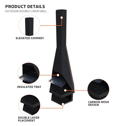 HAINAWANG Outdoor Chiminea Fireplace with Log Storage