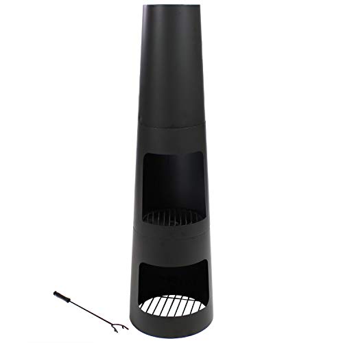 Sunnydaze 49-Inch Heavy-Duty Black Steel Chiminea