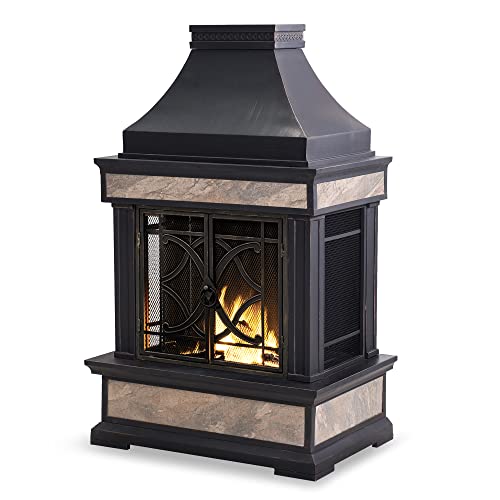 Sunjoy Heirloom Outdoor Wood Burning Fireplace