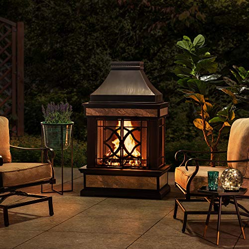 Sunjoy Heirloom Outdoor Wood Burning Fireplace