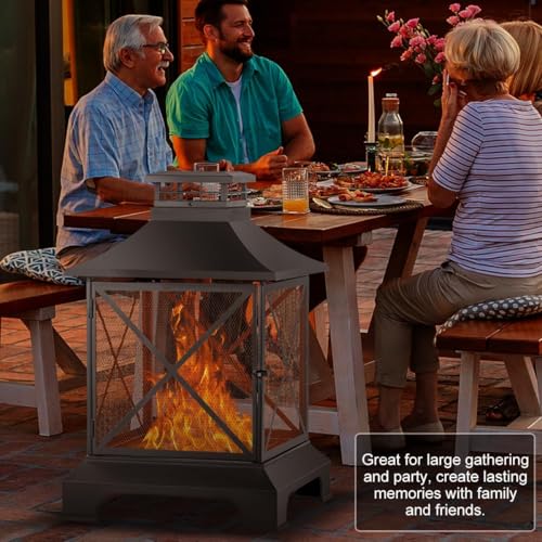 Florise 24” Square Outdoor Wood Burning Fire Pit