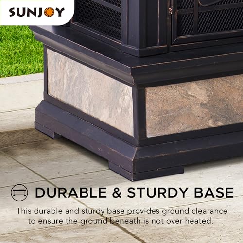 Sunjoy Heirloom Outdoor Wood Burning Fireplace