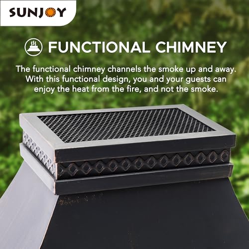 Sunjoy Heirloom Outdoor Wood Burning Fireplace
