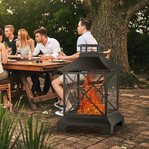 Florise 24” Square Outdoor Wood Burning Fire Pit