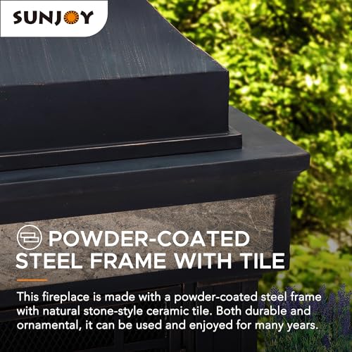 Sunjoy Heirloom Outdoor Wood Burning Fireplace