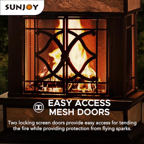 Sunjoy Heirloom Outdoor Wood Burning Fireplace