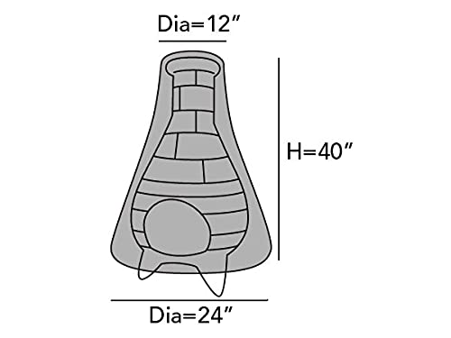 Weather Resistant Chiminea Cover - 24" x 40" Black