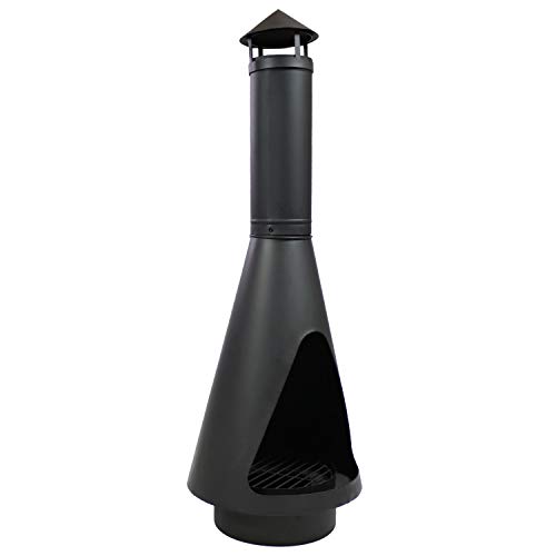 Sunnydaze 56-Inch Black Steel Heavy-Duty Chiminea