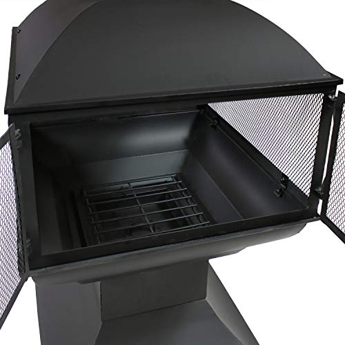 Sunnydaze 57-Inch Black Steel Outdoor Chiminea