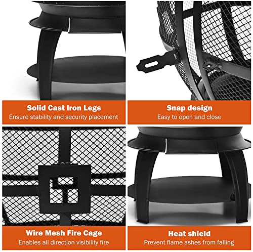 AFSTAR Outdoor Cast Iron Chiminea Fire Pit