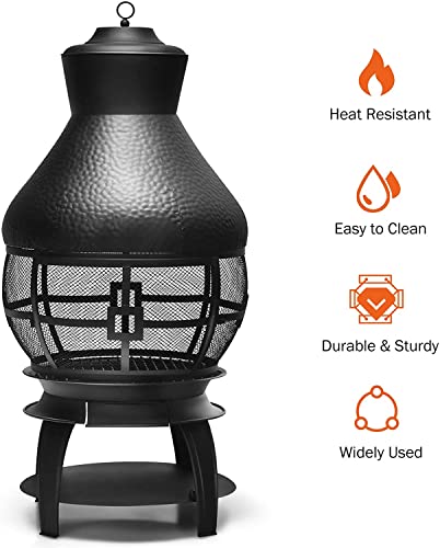 AFSTAR Outdoor Cast Iron Chiminea Fire Pit