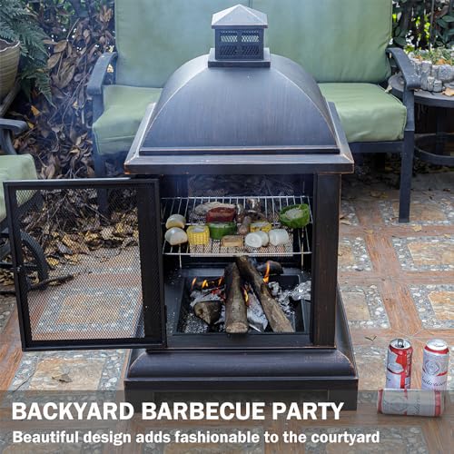Verdeluxe 39.5" Pagoda Outdoor Wood Fire Pit