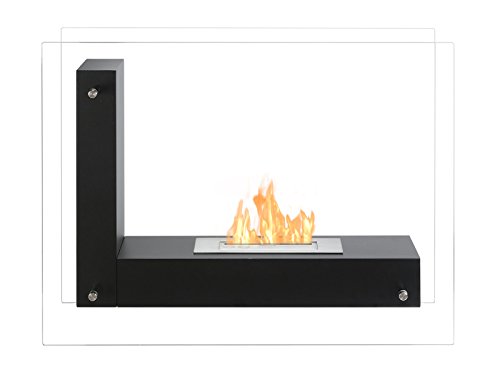 Vitrum L Black Ventless Bio Ethanol Fireplace