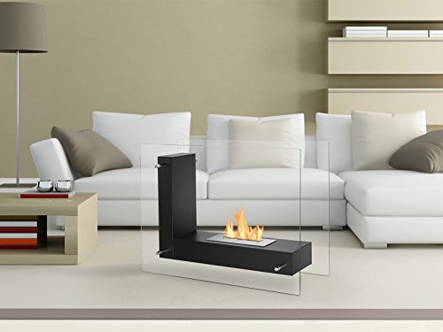 Vitrum L Black Ventless Bio Ethanol Fireplace