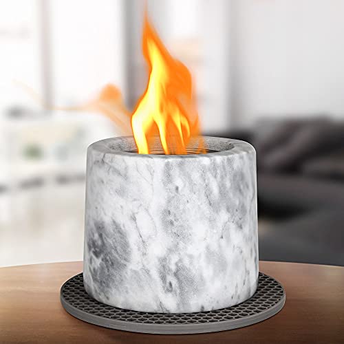 Marble Tabletop Fire Pit for Indoor & Outdoor Use