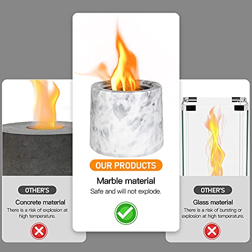 Marble Tabletop Fire Pit for Indoor & Outdoor Use