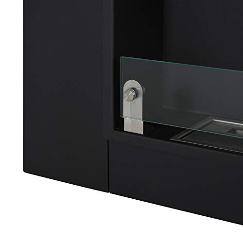 HOMCOM Black Wall-Mounted Ethanol Fireplace, 43.25