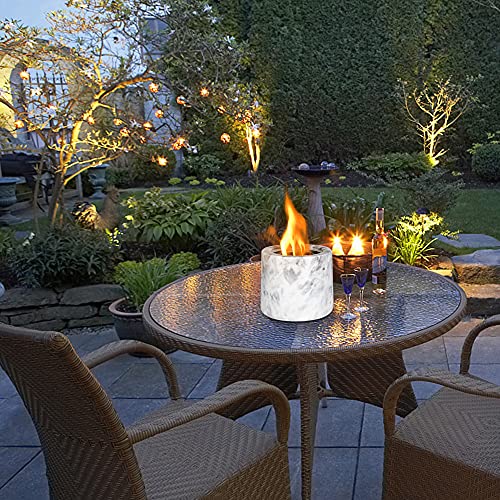 Marble Tabletop Fire Pit for Indoor & Outdoor Use