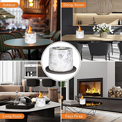 Marble Tabletop Fire Pit for Indoor & Outdoor Use