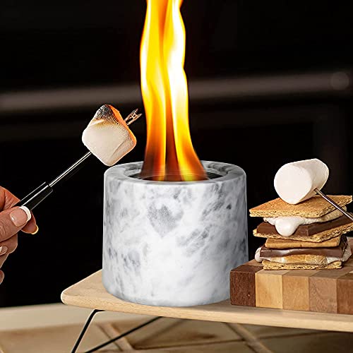 Marble Tabletop Fire Pit for Indoor & Outdoor Use