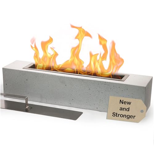 White Bioethanol Concrete Tabletop Fire Pit